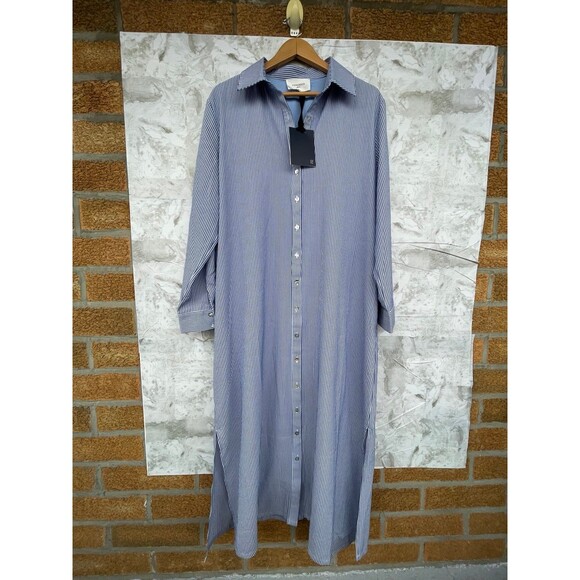NWT XL Pomander Place Tuckernuck Blue
Stripe Maxi Shirt Dress Quiet Luxury - Picture 2 of 12